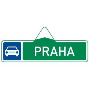Směrová tabule pro příjezd k silnici pro motorová vozidla (s jedním cílem)