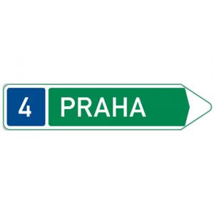 Směrová tabule pro příjezd k silnici pro motorová vozidla (s jedním cílem)
