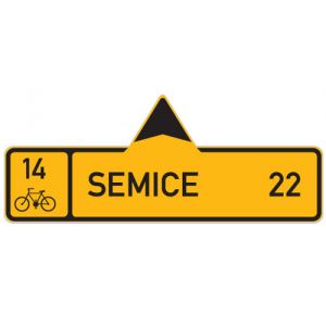Směrová tabule pro cyklisty (s jedním cílem)