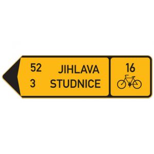 Směrová tabule pro cyklisty (se dvěma cíly)