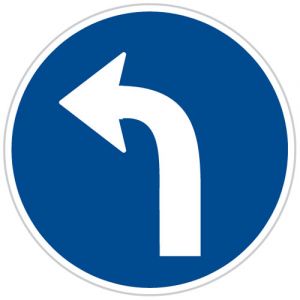 Přikázaný směr jízdy vlevo